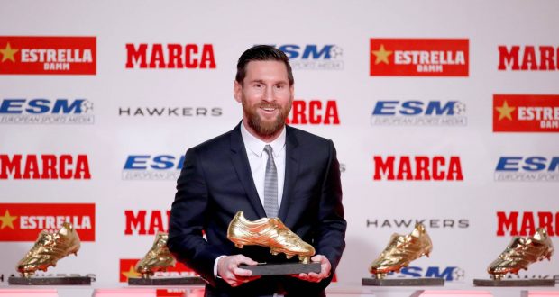 للمرة السادسة في تاريخه.. ميسي يحصد جائزة الحذاء الذهبي 