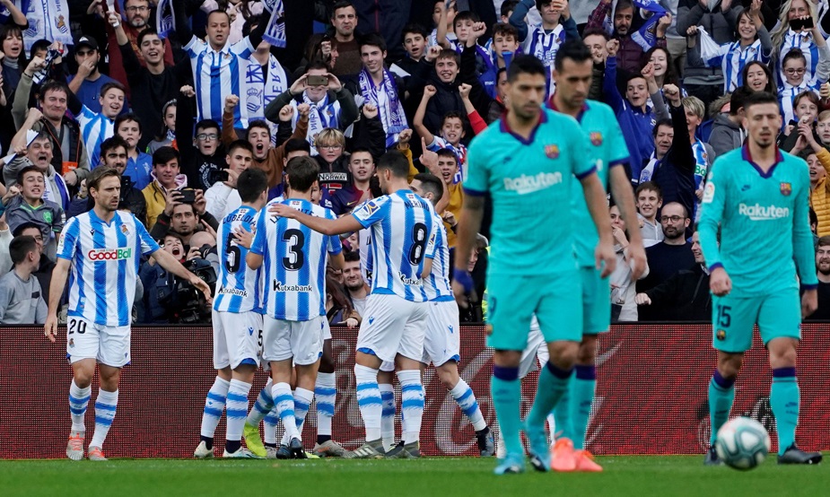 بالفيديو.. ريال سوسيداد يفرض التعادل على برشلونة (2-2)