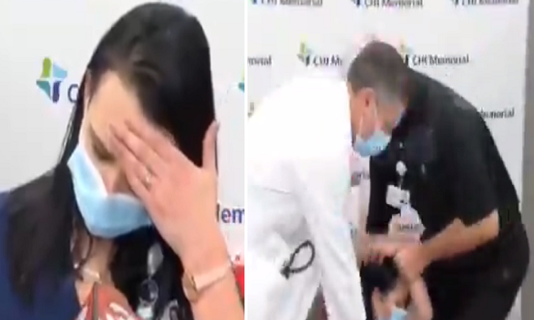 بالفيديو.. لحظة اغماء ممرضة عقب تلقيها لقاح فايزر بوقت قصير