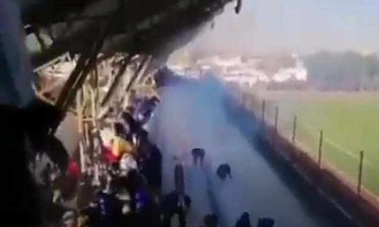 قنبلة دخانية تنهي مباراة في الدوري العراقي (فيديو)