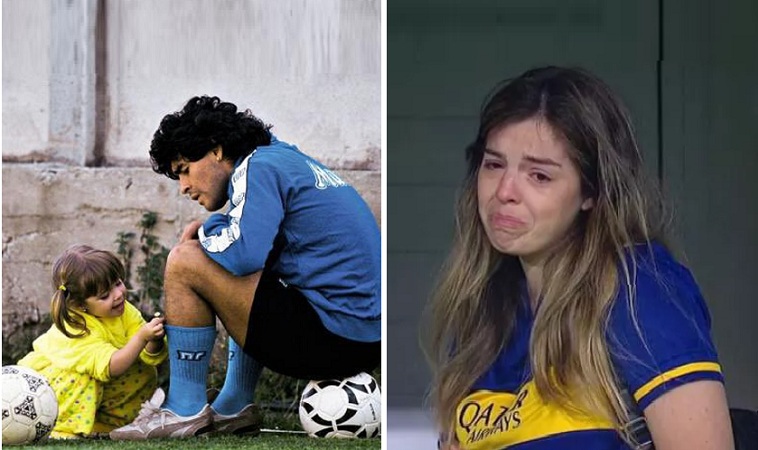 بالفيديو.. أبنة مارادونا تبكي أمام موقف فريق والدها السابق