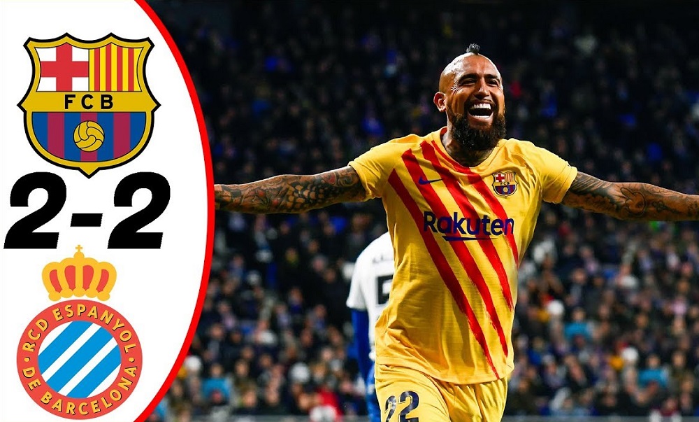 بالفيديو.. برشلونة يتعادل امام اسبانيول (2-2) في الدوري الاسباني