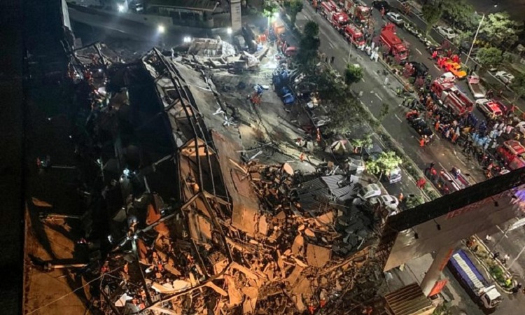 انهيار مبنى للحجر الصحي في الصين واحتجاز العشرات تحت انقاضه (فيديو)