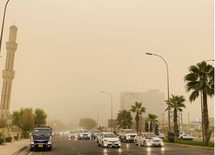 الانواء الجوية تؤكد تأثر محافظة دهوك بعاصفة ترابية