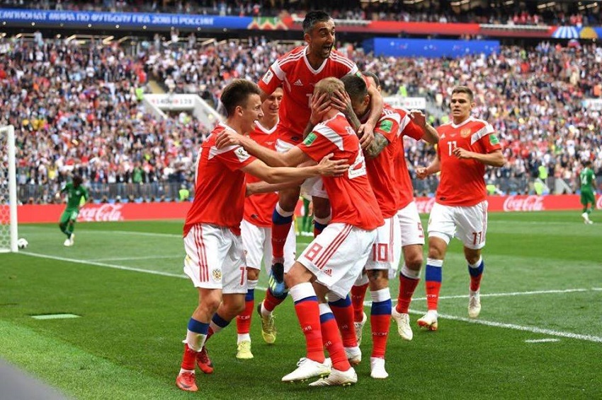 روسيا تمطر شباك السعودية بالاهداف في افتتاح مونديال 2018
